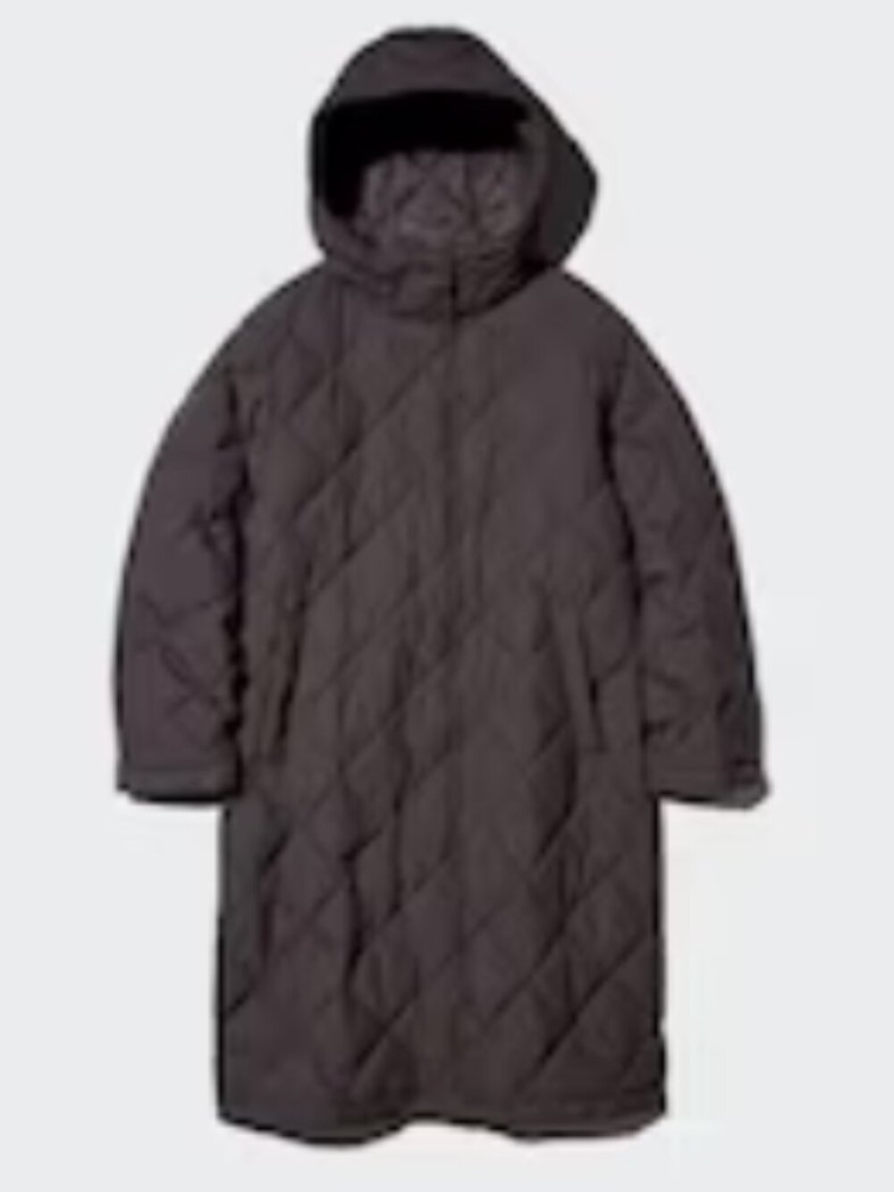 UNIQLO Women's PUFFTECH Relaxed Long Coat Dark Brown L